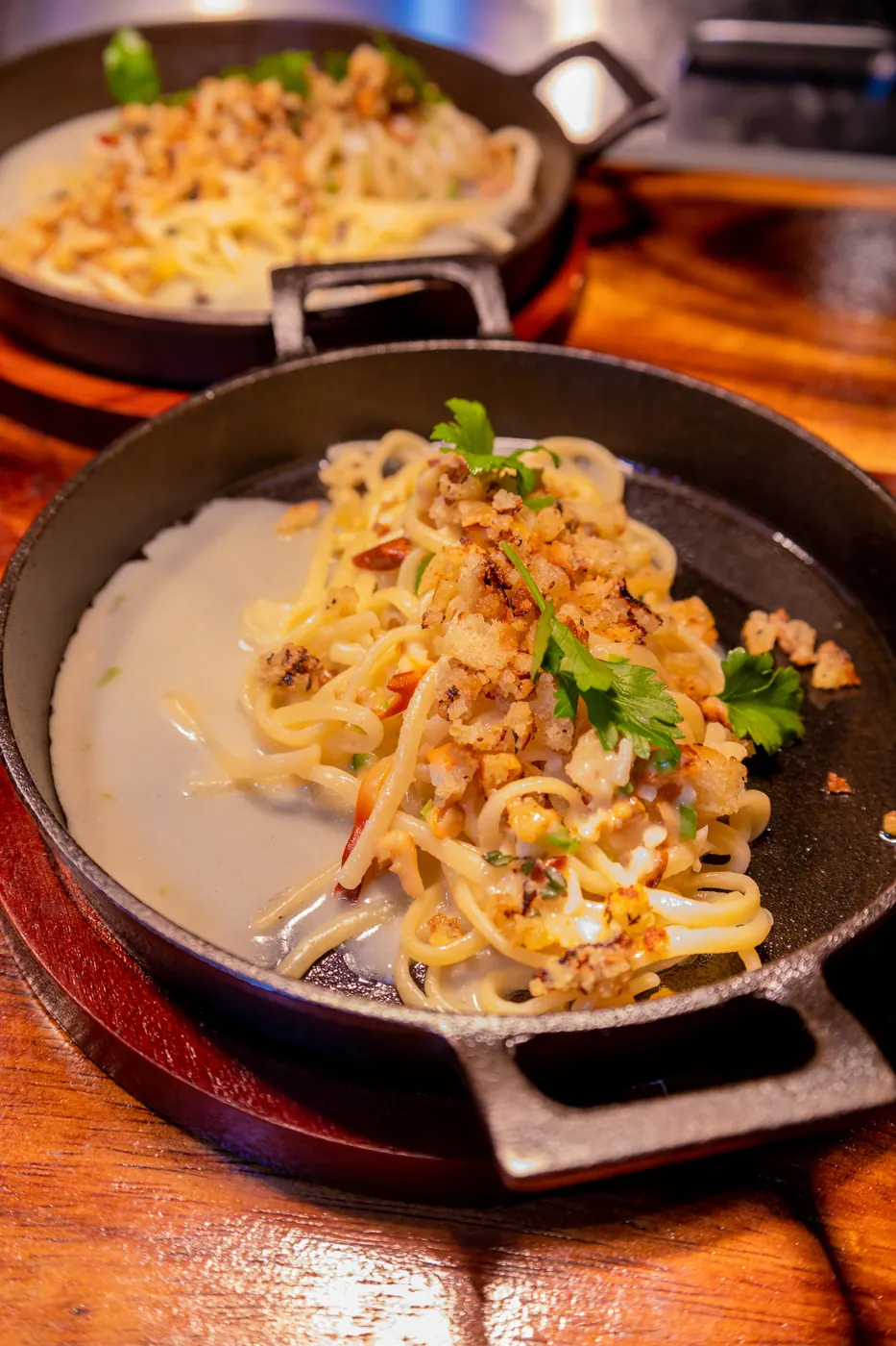 Pasta servida en plato